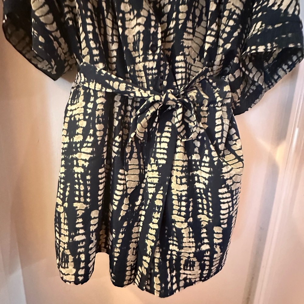Black and Cream Patterned Romper